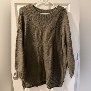 Aerie brown Cable Knit Sweater